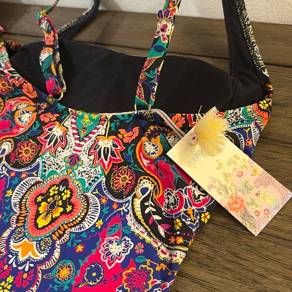 NWT [Johnny Was] Hannah Ruched One-Piece Printed Swimsuit Women’s Size XS - Picture 13 of 16